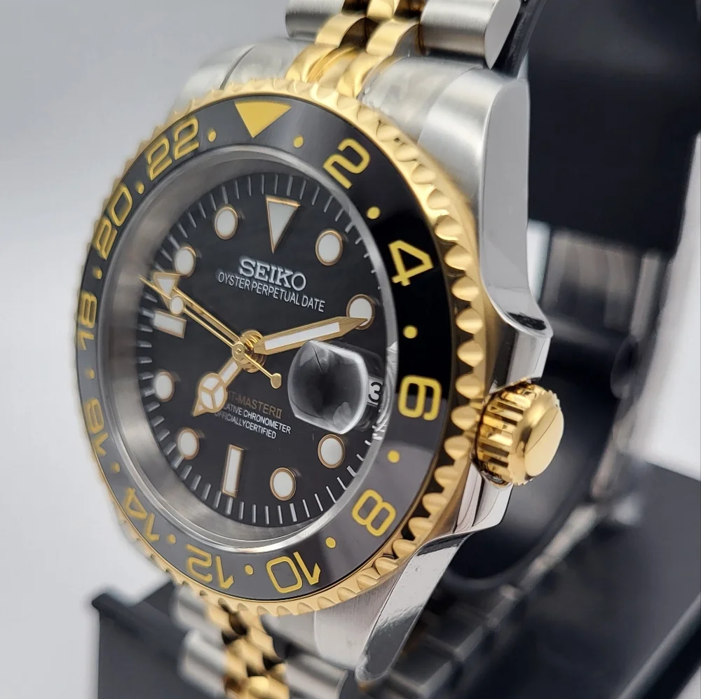 New Custom 40mm SeikoMod Automatic GMT Watch